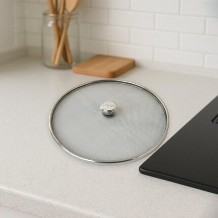 Large Stainless Steel Mesh Net Cover 1 Pc Splatter Screen for Frying Pans, Cooking Food Protection