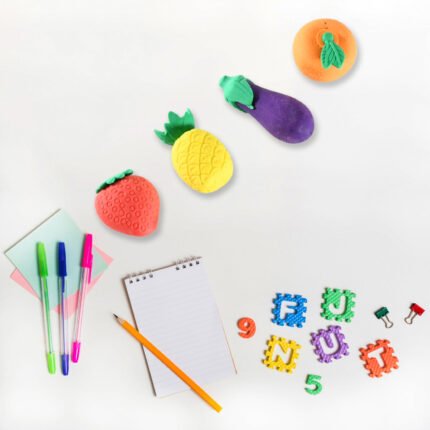 Mini Fruit Vegetable Erasers for children Fun Colorful Set
